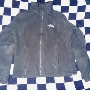 The North Face Women's Black Full Zip Jacket M Embroidered Logo Zipped Pockets